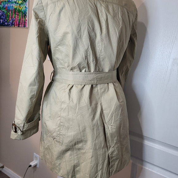 Zara Basic Kahki long Sleeve Trench Coat - Picture 8 of 13